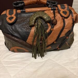Unique Multicolor Leather Handbag